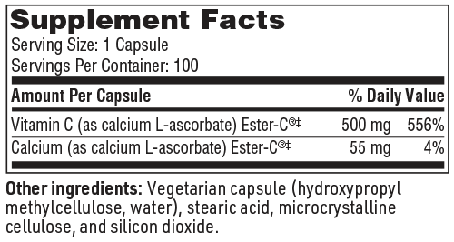 ester-c sfi health supplement facts