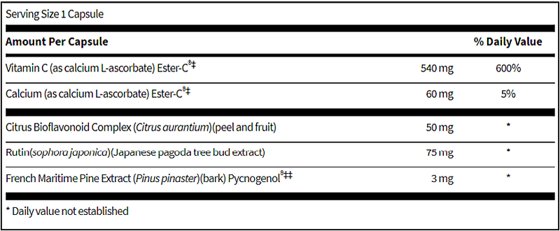 ester-c bio sfi health supplement facts