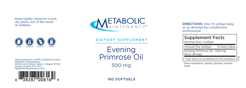 Evening Primrose Oil (Metabolic Maintenance) label