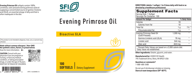 evening primrose oil sfi health label