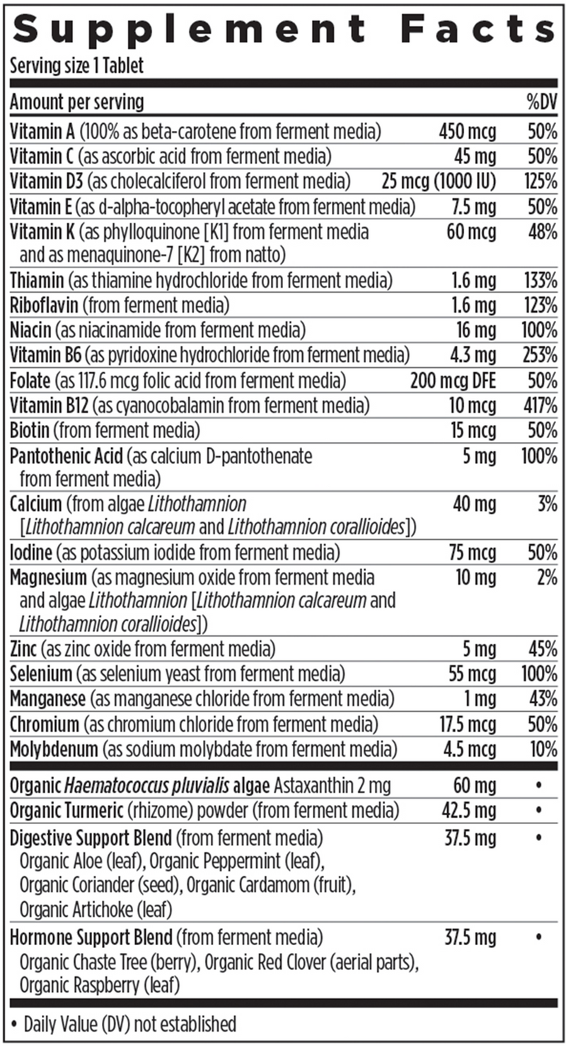 Every Woman's One Daily 55+ (New Chapter) supplement facts