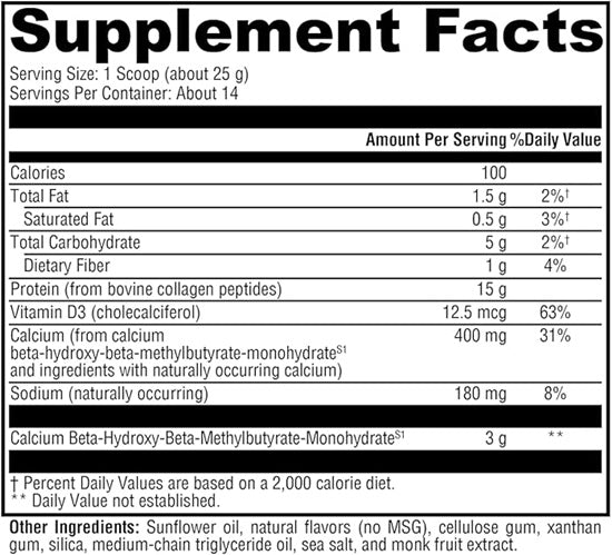 FIT Food® Lean Collagen Vanilla (Xymogen) Supplement Facts