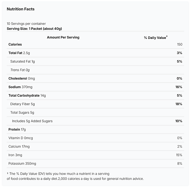 FIT Food Lean Vanilla Delight (Xymogen) Supplement Facts