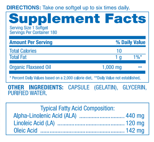 FLAX SEED OIL Anabolic Laboratories supplement facts