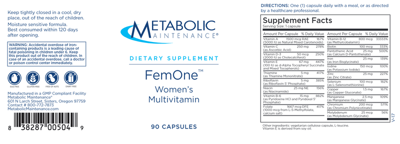 FemOne (Metabolic Maintenance) label