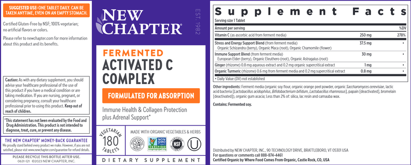 Fermented Activated C Complex (New Chapter) label