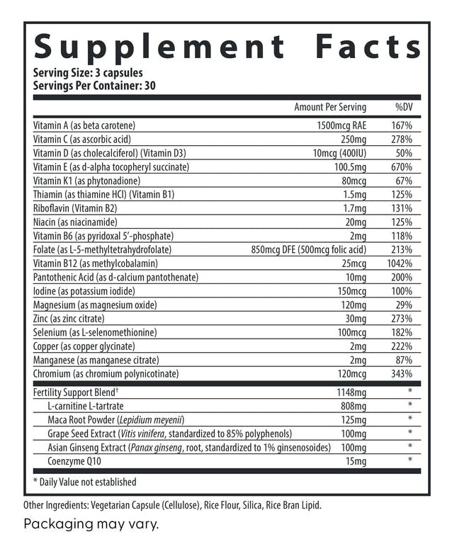 fertilaid for men (fairhaven health) supplement facts