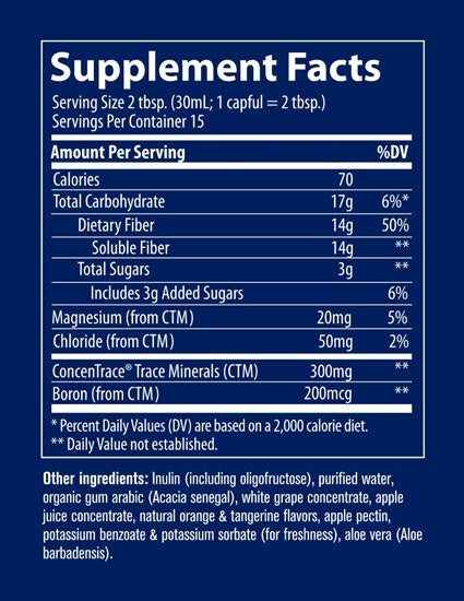 fiber 14g (trace minerals research) supplement facts