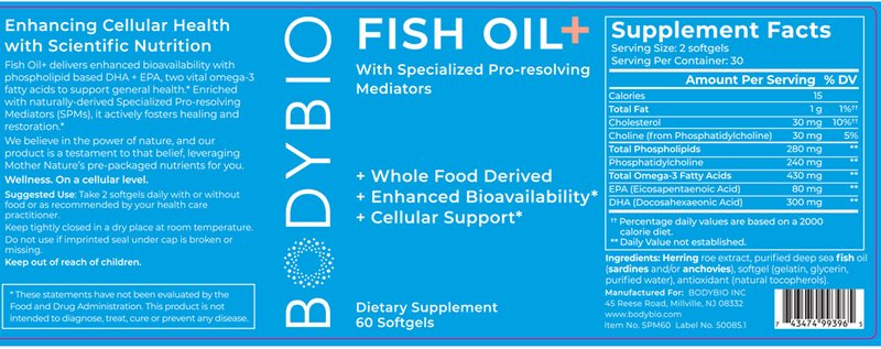 Fish Oil+ BodyBio Label