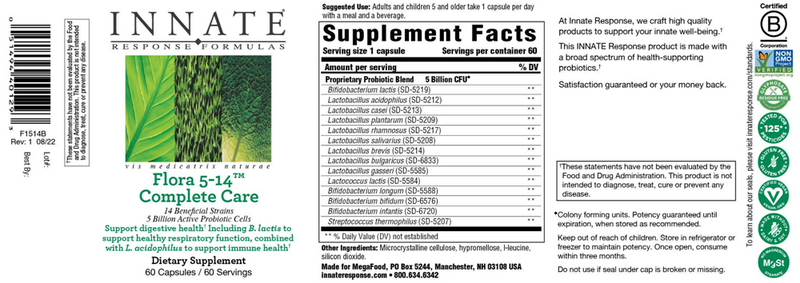 Flora 5-14 Complete Care Innate Response Label