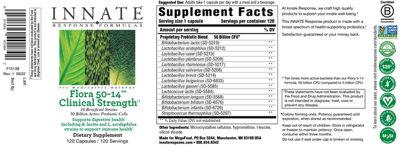 Flora 50-14 Clinical Strength Innate Response Label