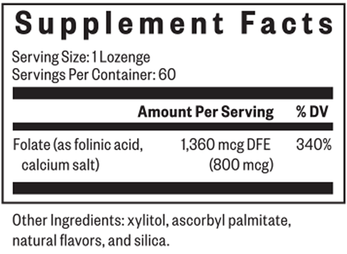 folinic acid lozenge seeking health supplement facts