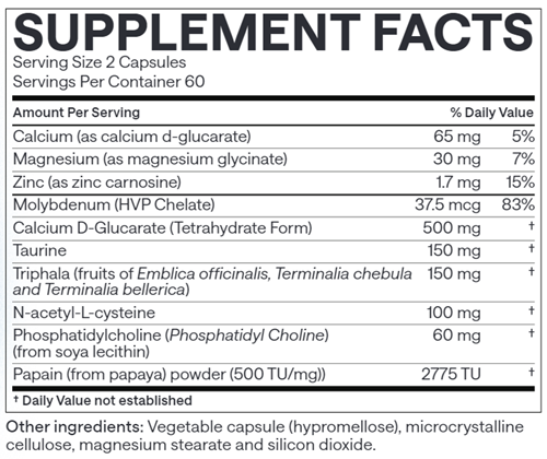 Formula 11 EndoAxis supplement facts