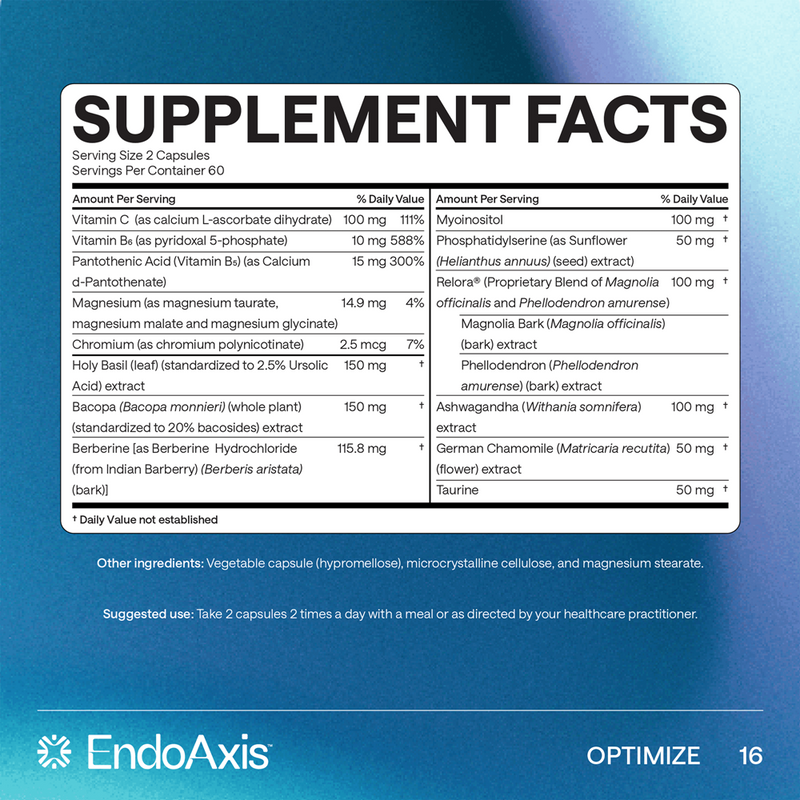 Formula 16 EndoAxis supplement facts