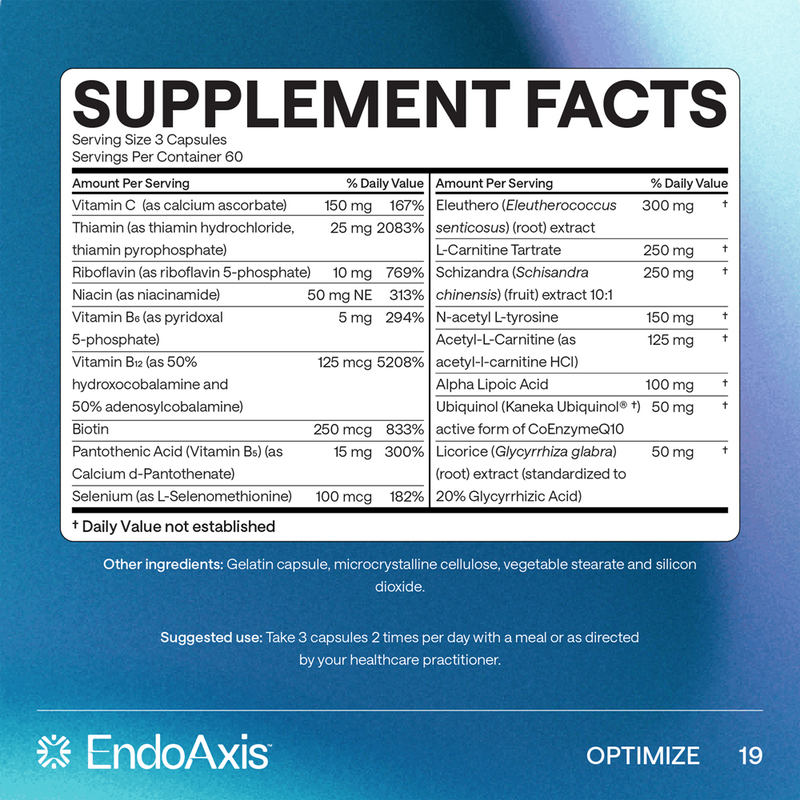 Formula 19 EndoAxis supplement facts