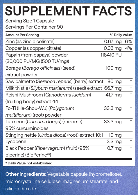 Formula 6 EndoAxis supplement facts