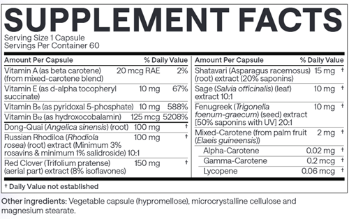 Formula 8 EndoAxis supplement facts