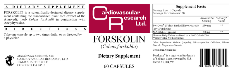 Forskolin (Ecological Formulas) Label