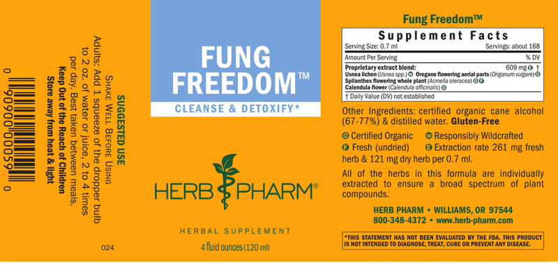 Fung Freedom 4oz (Herb Pharm) label