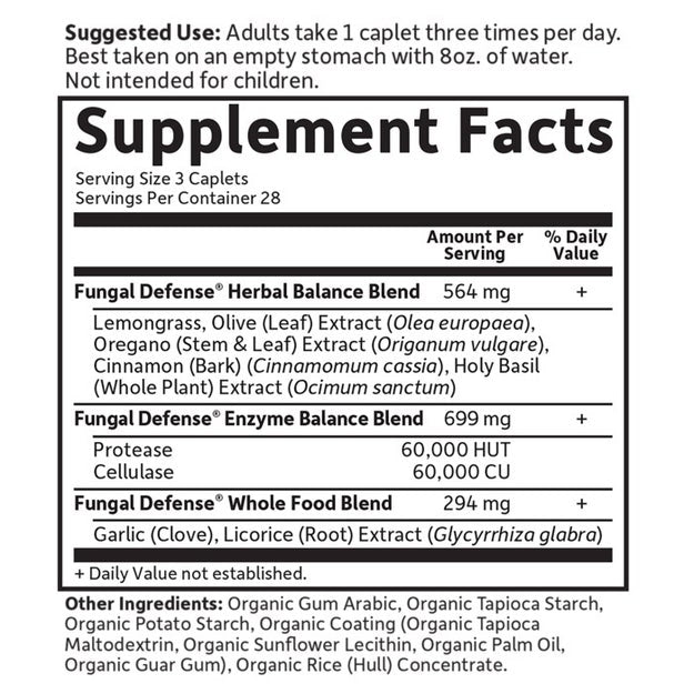 fungal defense garden of life supplement facts