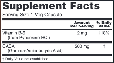 GABA 500 mg (NOW) Supplement Facts