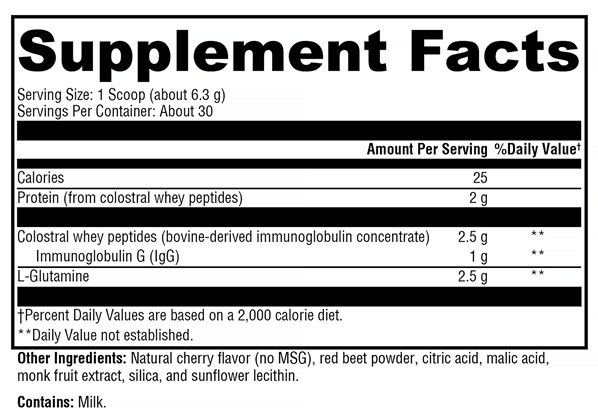 GI Protect Cherry Sugar & Stevia-Free (Xymogen) Supplement Facts