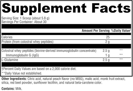 GI Protect Peach Sugar & Stevia-Free (Xymogen) Supplement Facts