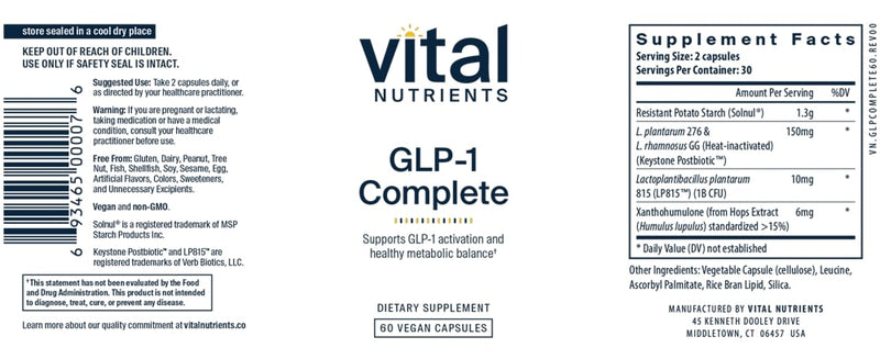 glp-1 complete (vital nutrients) label