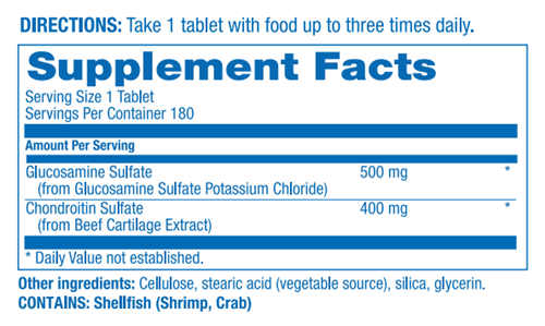 GLUCOSAMINE CHONDROITIN Anabolic Laboratories supplement facts