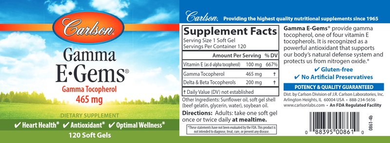 Gamma E-Gems (Carlson Labs) label