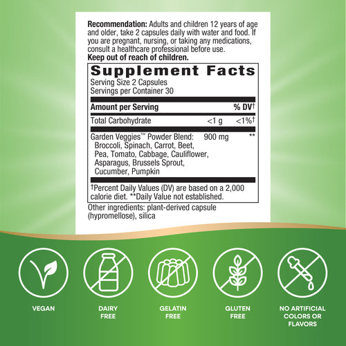 garden veggies nature's way supplement facts