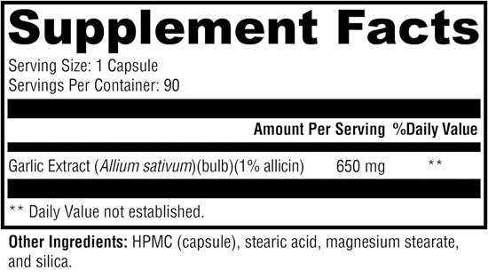 GarliX (Xymogen) Supplement Facts