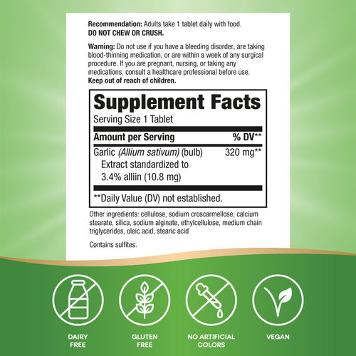 garlinase 5000 nature's way supplement facts