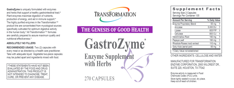 GastroZyme (Transformation Enzyme) Label