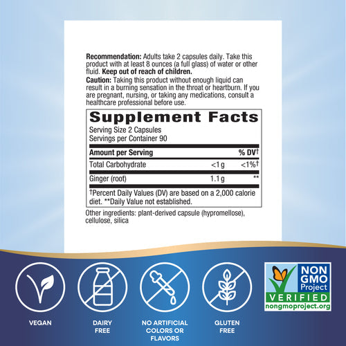 ginger root capsules nature's way supplement facts