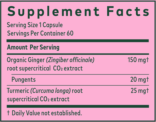 Ginger & Turmeric PRO (Gaia Herbs Professional Solutions) supplement facts