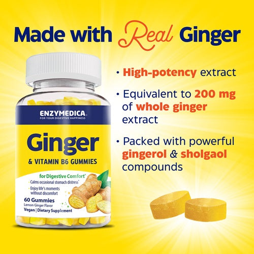 Ginger & Vitamin B6 Gummies Enzymedica