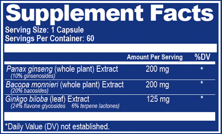 Ginkgo+ Natural Stacks supplement facts