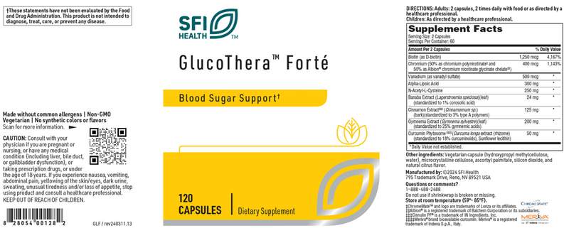 glucothera forte sfi health label