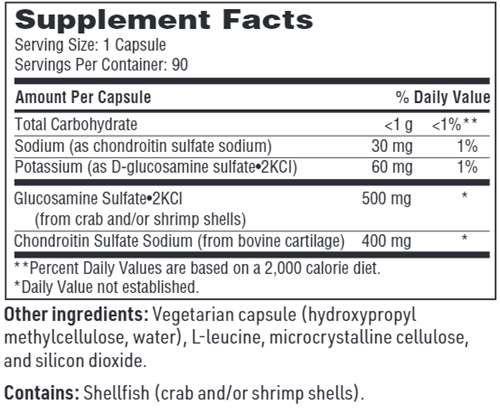 glucosamine chondroitin sfi health supplement facts