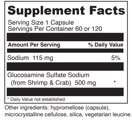 glucosamine sulfate davinci labs supplement facts