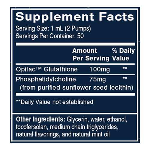 glutathione+ cacao mint quicksilver scientific supplement facts