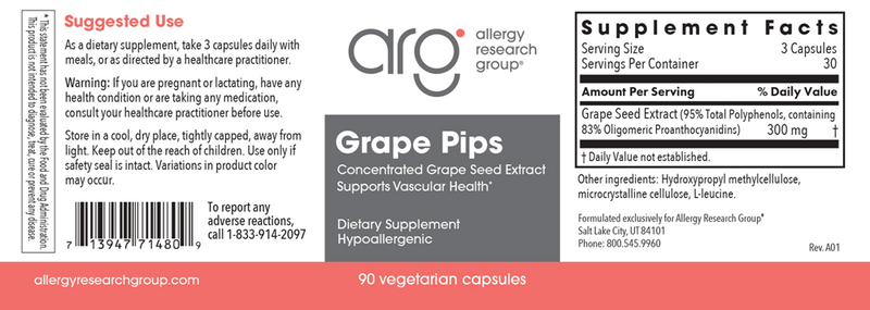 grape pips allergy research group label