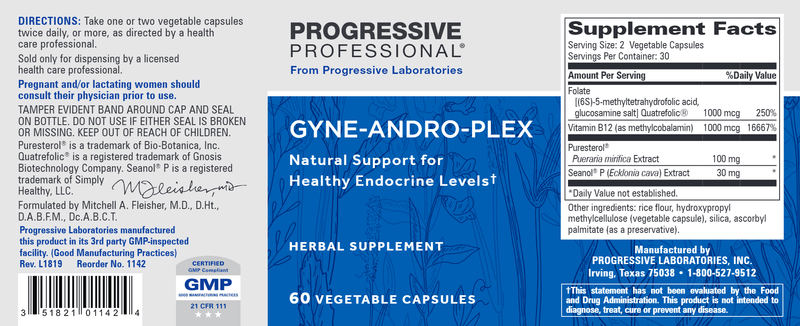 Gyne-Andro-Plex (Progressive Labs) Label