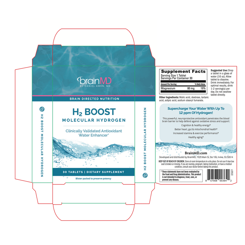 H2 Boost Molecular Hydrogen Brain MD Label