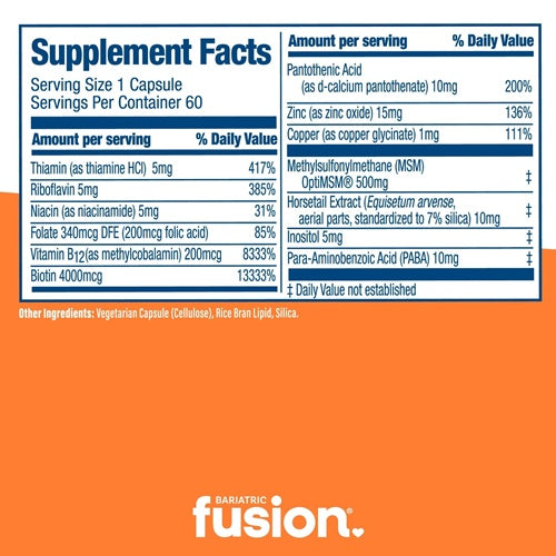 Hair, Skin & Nails Rejuvenator Bariatric Fusion supplement facts