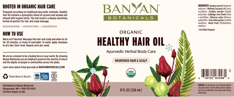 healthy hair oil banyan botanicals label