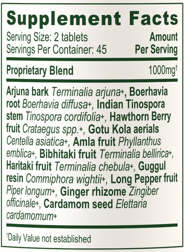 heart formula banyan botanicals supplement facts