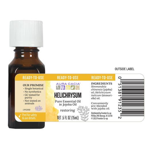 helichrysum in jojoba aura cacia label