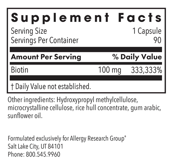 hibiotin allergy research group supplement facts